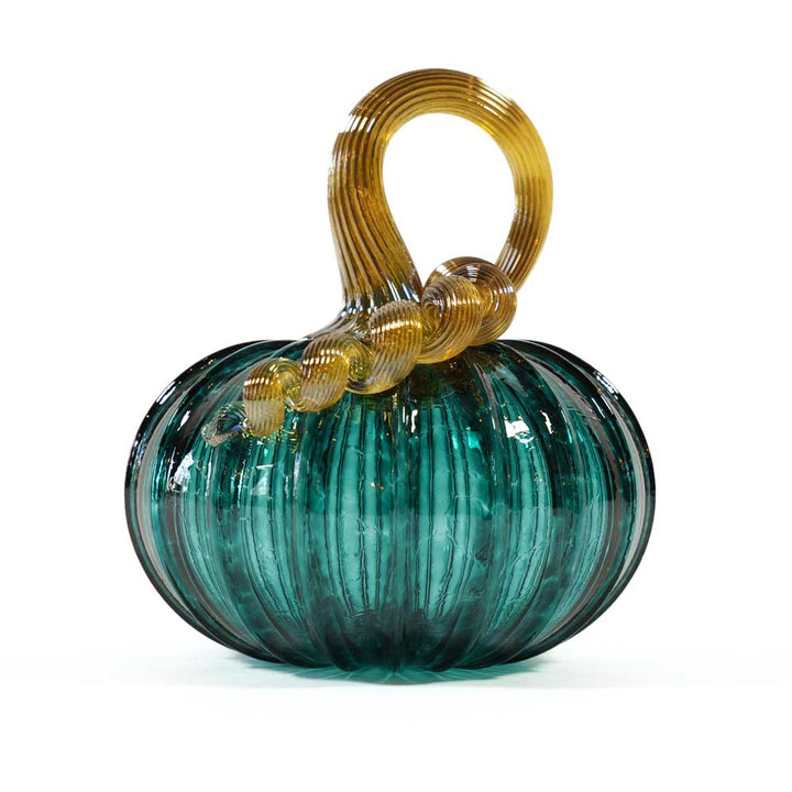 Small Glass Pumpkin - Lagoon