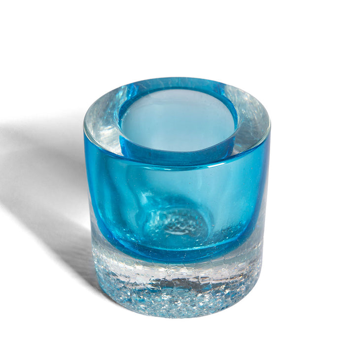 Crackle Vase Short - Blue