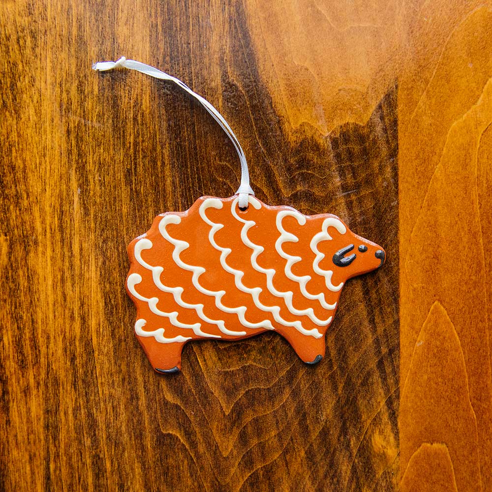 Redware Sheep Ornament